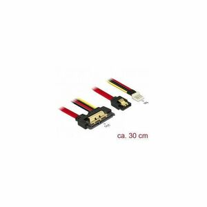 DeLock Cable SATA 6Gb/s 7pin receptacle+Floppy 4pin power male>SATA 22pin receptacle straight metal 30cm kép