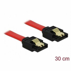 DeLock Cable SATA 6 Gb/s male straight > SATA male straight 30cm Red Metal kép