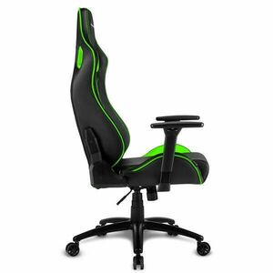 Sharkoon Gamer szék - Elbrus 2 Black/Green (állítható magasság; állítható kartámasz; műbőr; acél talp; 150kg-ig) kép