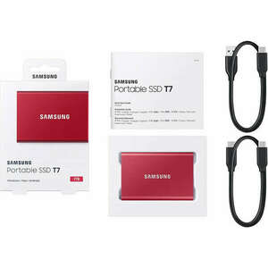 Samsung 1TB USB3.2/USB Type-C T7 Metallic Red kép