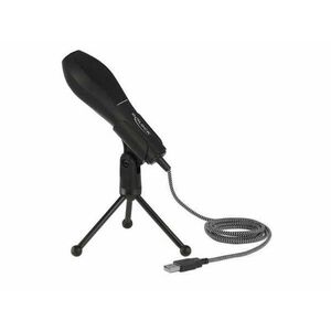 DeLock USB Condenser Microphone with Table Stand ideal for gaming Skype and vocals kép