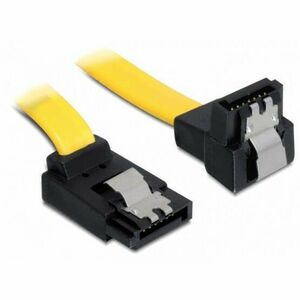 DeLock SATA 6Gb/s Cable upwards angled to downwards angled 30cm Yellow kép