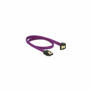 DeLock SATA cable 6 Gb/s 50 cm down / straight metal purple Premium kép