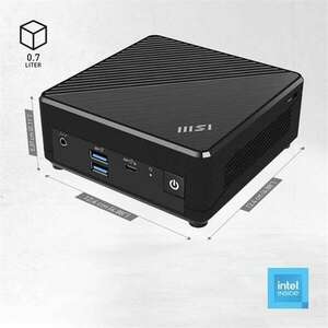 MSI Business DT Cubi N ADL-002BEU, Intel N100, Intel HD Graphics, M.2 NVME, 4xUSB, USB-C, HDMI, DP, 2xRJ45, Black kép