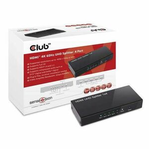 ADA Club3D HDMI 2.0 4K60Hz UHD Splitter 4 Ports kép