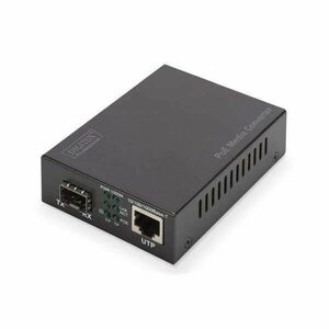 DIGITUS Gigabit PoE+ (RJ45-SFP) 30W SFP modul nélküli média konverter kép