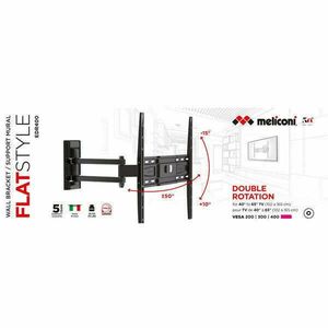 Meliconi FlatStyle EDR400 40"-55" VESA 400x400 dupla karos dönthető, forgatható fali konzol kép