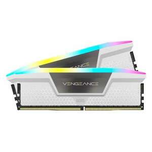 Corsair Vengeance RGB 64GB 5200MT/s DDR5 memória CL40 Kit of 2 fehér-szürke RGB (CMH64GX5M2B5200C40W) kép