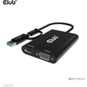 Club3D Adapter USB Typ C/A > HDMI / VGA St/Bu retail (CSV-1611) kép