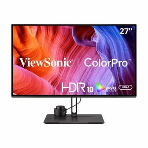 LED monitor IPS ViewSonic 27", 4K, HDMI, Display Port, USB Type-C, USB, fekete kép