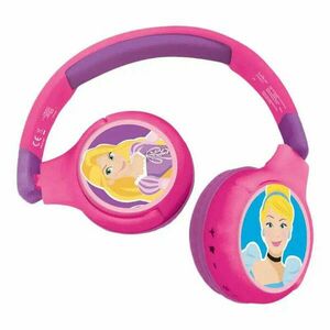 Lexibook, Disney Princess 2 az 1-ben fejhallgató, Bluetooth, USB, Multicolor kép