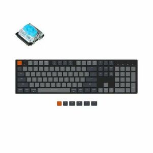 Billentyűzet Gaming mechanikus billentyűzet Keychron K5 teljes méretű, alacsony profilú Gateron kék kapcsolók RGB háttérvilágítású alumínium keret K5-B2 kép