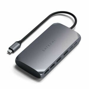 Satechi Aluminium USB-C Multimedia Adapter M1 (1x4K HDMI output 60Hz, 1x4K HDMI output 30Hz, 1xUSB-C PD 85W, 1xUSB-C data, 2xUSB-A) - Grey kép