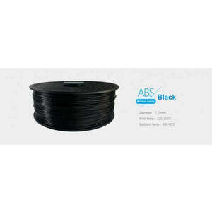 3D FILAMENT 1, 75mm ABS Fekete (1kg-os tekercs), 3DFILAMABS175BK kép