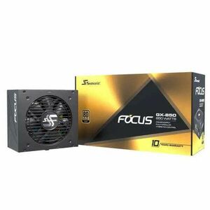 Seasonic 850W FOCUS GX Series tápegység, 80 PLUS Gold, ATX v2.4, 90% hatékonyság, 120mm-as ventilátor, FDB csapágyas, Aktív PFC kép