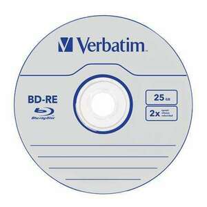 VERBATIM BD-RE BluRay lemez, újraírható, 25GB, 1-2x, 1 db, normál tok, VERBATIM kép