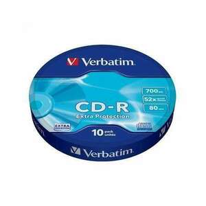 VERBATIM CD-R lemez, 700MB, 52x, 10 db, zsugor csomagolás, VERBATIM "DataLife" kép