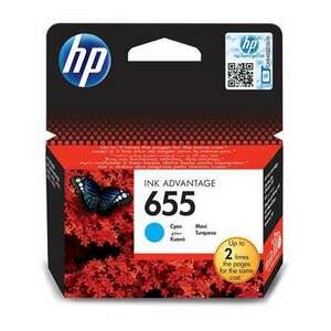 HP CZ110E Tintapatron Deskjet Ink Advantage 3520 sorozat nyomtatókhoz, HP 655, cián, 600 oldal kép