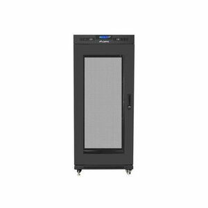 LANBERG free standing rack 19inch cabinet 27U 600x800 mesh door LCD flat pack black (FF01-6827-23BL) kép