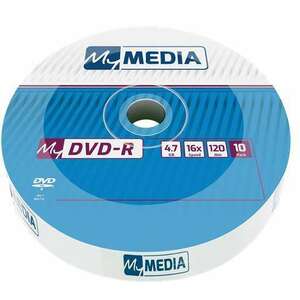 MYMEDIA DVD-R lemez, 4, 7 GB, 16x, 10 db, zsugor csomagolás, MYMEDIA (by VERBATIM) kép