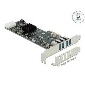 DeLOCK 89008 csatlakozókártya/illesztő Belső PCIe, SATA, USB 3.2 Gen 1 (3.1 Gen 1) kép