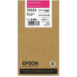 Epson T6533 Vivid Magenta Ink Cartridge (200ml) kép