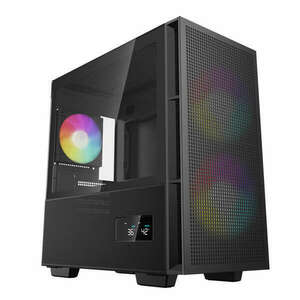 DeepCool Számítógépház - CH360 DIGITAL (fekete, 2x14cm +1x12 venti, Mini-ITX / Micro-ATX, 1xUSB3.0, A-RGB, fekete) kép