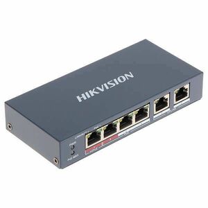 Hikvision Switch PoE - DS-3E0106HP-E (4 port 100Mbps, 60W, 2xRJ45 100Mbps) kép