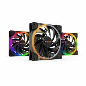 Be Quiet! Cooler 14cm - LIGHT WINGS 140mm PWM high-speed Triple-Pack (RGB, 2200rpm, 31dB, fekete) kép