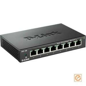 D-Link DES-108 8 Port 10/100Mbit Fast Eternet Switch 8xport, Fémház, 8x10/100 kép