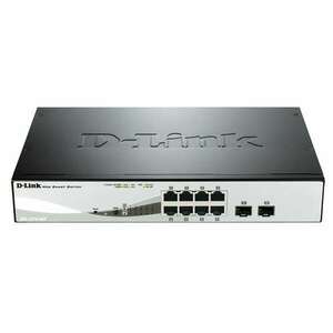 D-Link DGS-1210-08P 8x1000Mbps+2 SFP Port 65W POE Budget RM L2 Fanless Smart Managed Switch kép