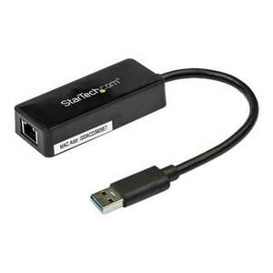 StarTech.com USB 3.0 Ethernet Adapter - USB 3.0 Network Adapter NIC with USB Port - USB to RJ45 - USB Passthrough (USB31000SPTB) - network adapter - USB 3.0 - Gigabit Ethernet (USB31000SPTB) kép