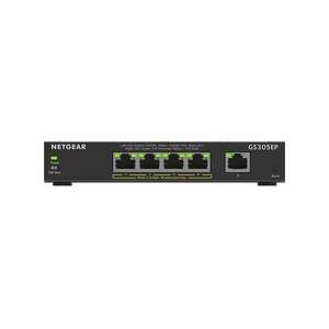 NETGEAR 5-Port Gigabit Ethernet PoE+ Plus Switch (GS305EP) Vezérelt L2/L3 Gigabit Ethernet (10/100/1000) PoE Fekete kép