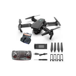 E88 Pro összecsukható drón, Full HD-s kamerával, FPV racer, 3D flip, G-érzékelő, automatikus visszatérés, okostelefon-vezérlés, élő közvetítés telefonra, hordozható táskával, 1800 mAh-s akkumulátor, fekete kép