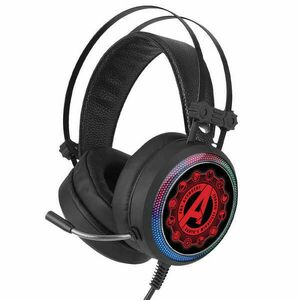 Marvel fejhallgató - Avengers 003 USB-s gamer fejhallgató RGB színes LED világítással, állítható mikrofonnal piros (MHPGAVEN003) kép