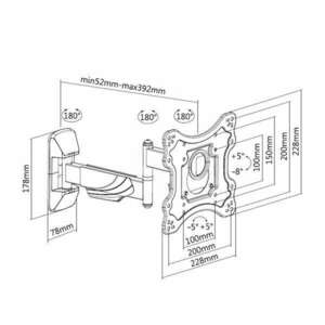 Stell SHO 7520 23"-42" VESA 200x200 dönthető fali konzol kép