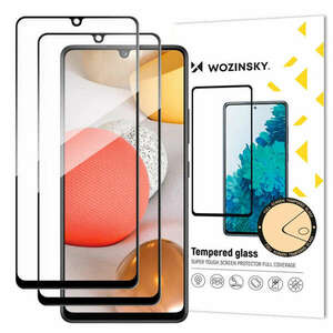 Wozinsky 2x Tempered Glass Full Glue Super Tough Screen Protector Full Coveraged with Frame Case Friendly for Samsung Galaxy A42 5G black kép