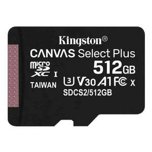 Kingston 512GB SD micro Canvas Select Plus (SDXC Class 10 A1) (SDCS2/512GBSP) memóriakártya kép