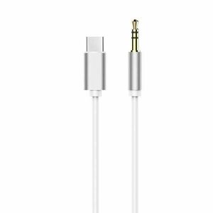 Audio kábel, aux kábel, Type-C - jack 3, 5mm, fehér kép