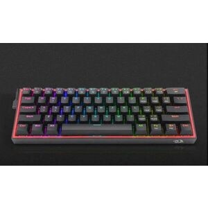 Redragon Fizz Pro black, wired&2.4G&BT Mechanical Keyboard, RGB, red switch Black HU kép