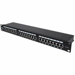 Manhattan Patch panel - CAT6A FTP árnyékolt patch panel, 24 portos, 1U, Fekete kép