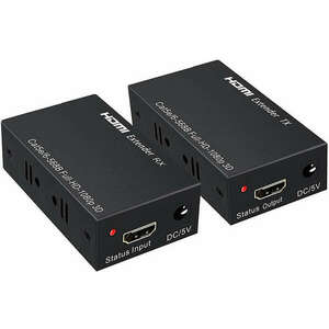 60M HDMI Extender 1080P /3D HDMI adó-vevő Cat6 RJ45 Ethernet konverteren keresztül kép