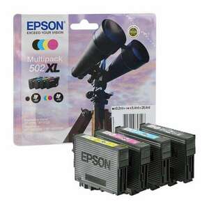 Epson Claria 502XL T02W6 Multipack Bk C M Y tintapatron eredeti C13T02W64010 ( T02W1+T02W2+T02W3+T02W4) Távcső kép