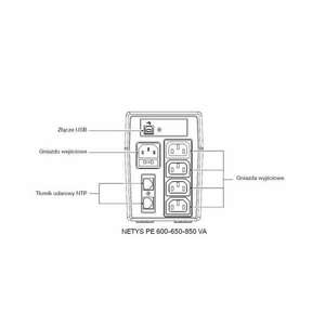 Socomec NETYS PE NPE-0650 szünetmentes tápegység (UPS) Vonal interaktív 0, 65 kVA 360 W 4 AC kimenet kép