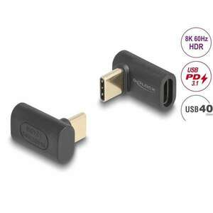 Delock átalakító usb 40 gbps type-c male > female pd 3.1 240w 90 fokos 8k 60hz 60246 kép