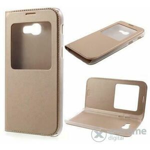 Samsung Galaxy A3 (2017) View Window Leather case gold kép