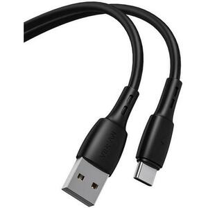 Kábel usb - usb-c töltő- és adatkábel 3a 2m fekete kép