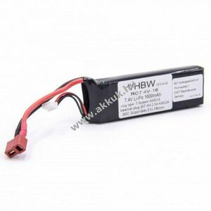 Helyettesítő modell / RC Akku LiPo 7.4V 1600mAh, T csatlakozó AWG16, JST-XH 2.54 AWG24 kép