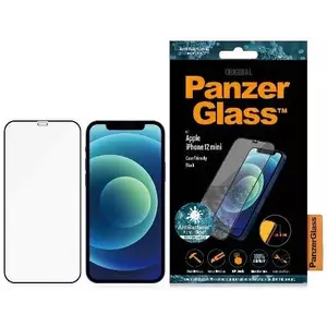 TEMPERED KIJELZŐVÉDŐ FÓLIA PanzerGlass Pro E2E Super+ iPhone 12 Mini Case Friendly AntiBacterial MicroFracture black (PRO2710) kép