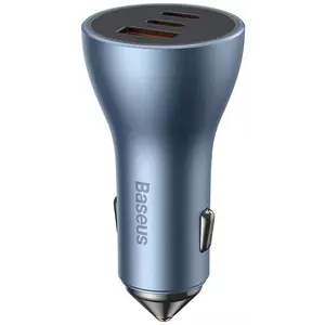 Autó töltő Baseus Golden Contactor Pro car charger, 2x USB-C, 1x USB, 65W (blue) kép